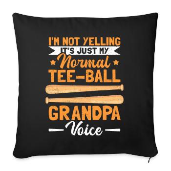 Tee Ball Grandpa Tee-Ball Teeball T-Ball Geschenk - Sofakissenbezug 45 x 45 cm - Schwarz - Vorne
