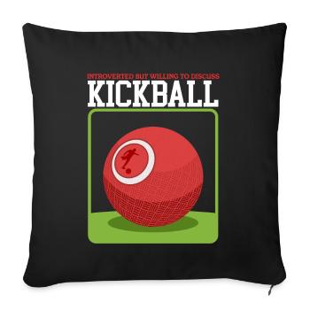 Kickball Kickball Joueur Kickballer Cadeau - Housse de coussin décorative 45 x 45 cm - noir - Devant