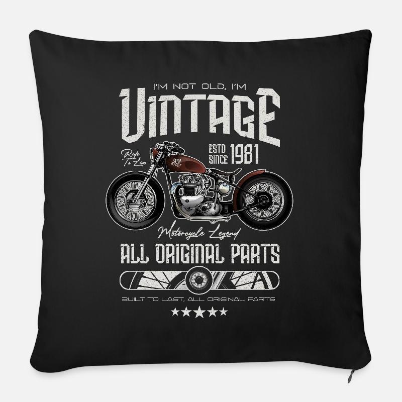 Vintage Motorrad Motorrad Motorrad Geburtstag 1981 - Sofakissenbezug 45 x 45 cm - Schwarz