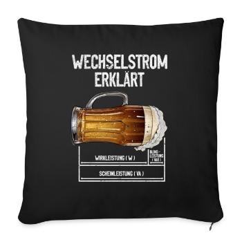 AC Explains Beer Electrician Technology - Sofa pillowcase 17,3'' x 17,3'' (45 x 45 cm) - black - Front