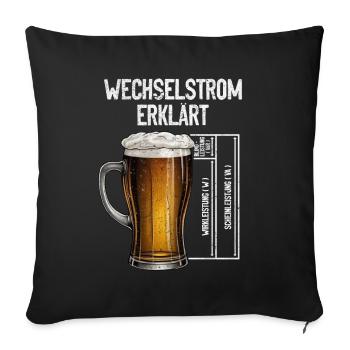 AC Explains Beer Electrician Technology - Sofa pillowcase 17,3'' x 17,3'' (45 x 45 cm) - black - Front