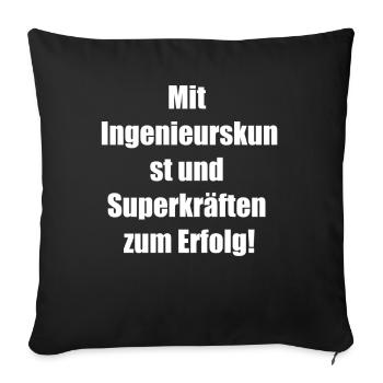 Superhero Engineer - Sofa pillowcase 17,3'' x 17,3'' (45 x 45 cm) - black - Front