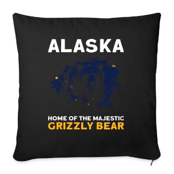 Grizzly Bear Alaska Brown Bear Bear - Sofa pillowcase 17,3'' x 17,3'' (45 x 45 cm) - black - Front