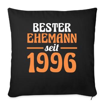 Valentine's Day Best Husband Since 1996 - Sofa pillowcase 17,3'' x 17,3'' (45 x 45 cm) - black - Front