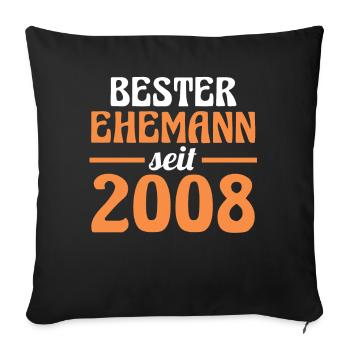 Meilleur mari de la Saint-Valentin depuis 2008 - Housse de coussin décorative 45 x 45 cm - noir - Devant