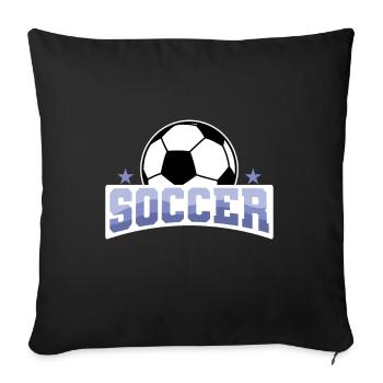 Football "Soccer" Recreational Football - Sofa pillowcase 17,3'' x 17,3'' (45 x 45 cm) - black - Front