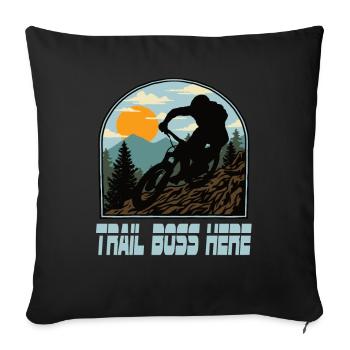 VTT de descente VTT VTT VTT - Housse de coussin décorative 45 x 45 cm - noir - Devant