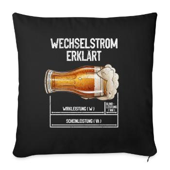 AC Explains Beer Electrician Technology - Sofa pillowcase 17,3'' x 17,3'' (45 x 45 cm) - black - Front