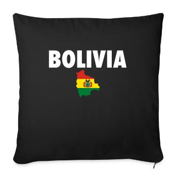 Bolivia Map Bolivia Bolivian Flag - Sofa pillowcase 17,3'' x 17,3'' (45 x 45 cm) - black - Front