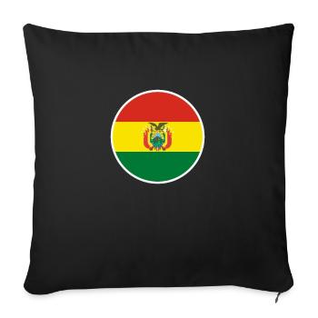 Bolivie Drapeau bolivien Boliviens - Housse de coussin décorative 45 x 45 cm - noir - Devant