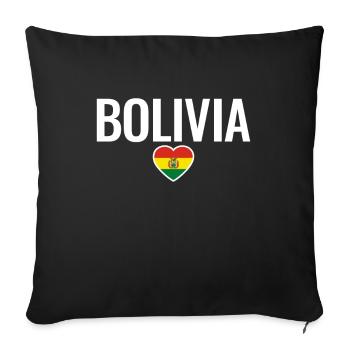 Bolivie Bolivie Drapeau bolivien Boliviens - Housse de coussin décorative 45 x 45 cm - noir - Devant