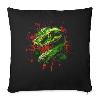 Snake - Sofa pillowcase 17,3'' x 17,3'' (45 x 45 cm) - black - Front