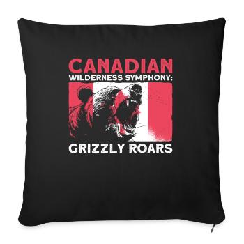 Grizzly Bear Canada Brown Bear Bear - Sofa pillowcase 17,3'' x 17,3'' (45 x 45 cm) - black - Front