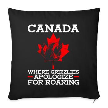 Grizzly Bear Canada Brown Bear Bear - Sofa pillowcase 17,3'' x 17,3'' (45 x 45 cm) - black - Front