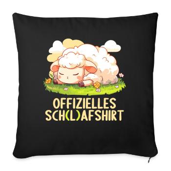 Official Sheep Shirt Official Sleep Shirt - Sofa pillowcase 17,3'' x 17,3'' (45 x 45 cm) - black - Front