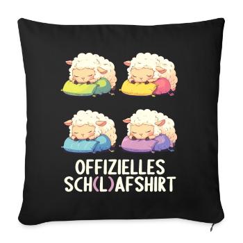 Chemise officielle de mouton Chemise de nuit officielle - Housse de coussin décorative 45 x 45 cm - noir - Devant