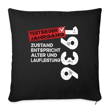Vainqueur du test d’anniversaire du 88e anniversaire Vintage 1936 - Housse de coussin décorative 45 x 45 cm - noir - Devant