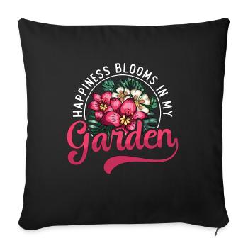 Gardener Happiness Blooms In My Garden Gardening - Sofakissenbezug 45 x 45 cm - Schwarz - Vorne