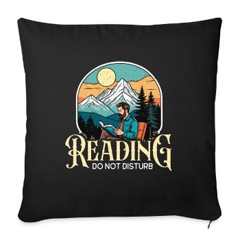 Lecture Ne pas déranger Rat de bibliothèque Littérature livresque - Housse de coussin décorative 45 x 45 cm - noir - Devant