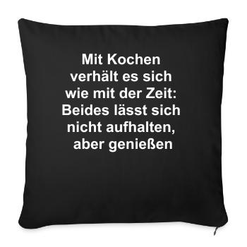 Don de temps - Housse de coussin décorative 45 x 45 cm - noir - Devant