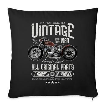 Moto Vintage Moto Moto Anniversaire 1989 - Housse de coussin décorative 45 x 45 cm - noir - Devant