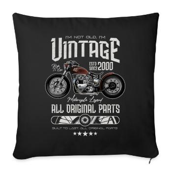 Moto Vintage Moto Moto Anniversaire 2000 - Housse de coussin décorative 45 x 45 cm - noir - Devant