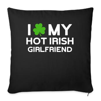 J’aime ma petite amie irlandaise sexy - Housse de coussin décorative 45 x 45 cm - noir - Devant