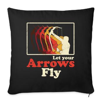 Archery Archery Archery Arrow Bow - Sofa pillowcase 17,3'' x 17,3'' (45 x 45 cm) - black - Front