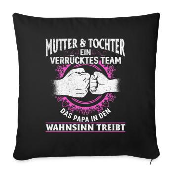 Mother & Daughter Unbeatable Together - Sofa pillowcase 17,3'' x 17,3'' (45 x 45 cm) - black - Front