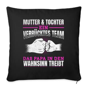 Mother & Daughter Unbeatable Together - Sofa pillowcase 17,3'' x 17,3'' (45 x 45 cm) - black - Front