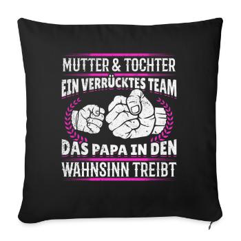 Mother & Daughter Unbeatable Together - Sofa pillowcase 17,3'' x 17,3'' (45 x 45 cm) - black - Front