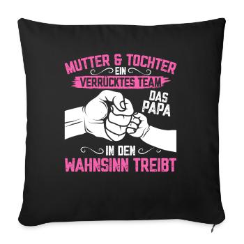 Mother & Daughter Unbeatable Together - Sofa pillowcase 17,3'' x 17,3'' (45 x 45 cm) - black - Front