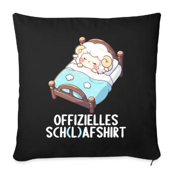 Chemise officielle de mouton Chemise de nuit officielle - Housse de coussin décorative 45 x 45 cm - noir - Devant