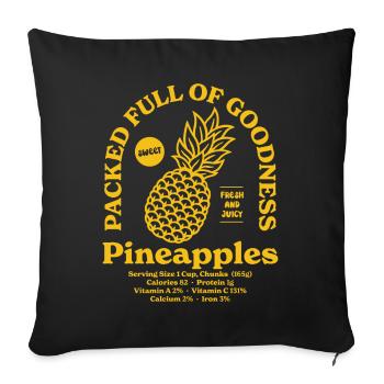 Ananas Nutritionnel - Housse de coussin décorative 45 x 45 cm - noir - Devant
