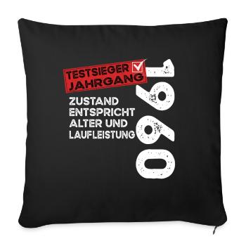 Vainqueur du test d’anniversaire de 64 ans Vintage 1960 - Housse de coussin décorative 45 x 45 cm - noir - Devant
