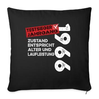 Vainqueur du test d’anniversaire de 58 ans Vintage 1966 - Housse de coussin décorative 45 x 45 cm - noir - Devant