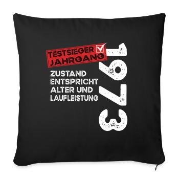 Vainqueur du test d’anniversaire de 51 ans Vintage 1973 - Housse de coussin décorative 45 x 45 cm - noir - Devant