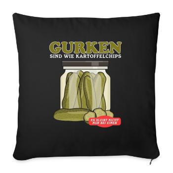 Cornichon de concombre Pickle Kukumer Cadeau de concombre - Housse de coussin décorative 45 x 45 cm - noir - Devant