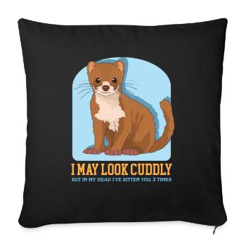 Weasel Mouse Weasel Small Weasel Gift - Sofa pillowcase 17,3'' x 17,3'' (45 x 45 cm) - black - Front