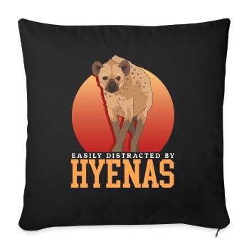 Hyène Hyène Cadeau Hyène Tachetée - Housse de coussin décorative 45 x 45 cm - noir - Devant