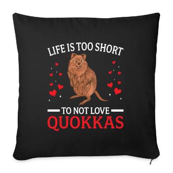 Quokka n’aime pas les Quokka marsupiaux - Housse de coussin décorative 45 x 45 cm - noir - Devant