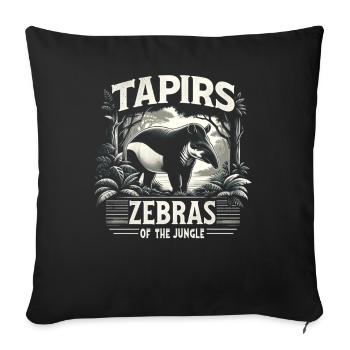 Tapirs - The Zebras of the Jungle - Sofa pillowcase 17,3'' x 17,3'' (45 x 45 cm) - black - Front
