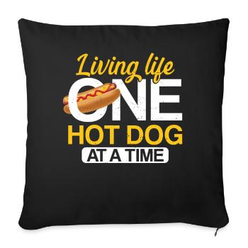 Hot Dog Adulte Vivre La Vie Un Hot - Housse de coussin décorative 45 x 45 cm - noir - Devant