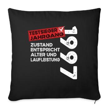 Gagnant du test d’anniversaire du 27e anniversaire Né en 1997 - Housse de coussin décorative 45 x 45 cm - noir - Devant