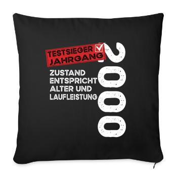 Gagnant du test d’anniversaire de 24 ans Vintage 2000 - Housse de coussin décorative 45 x 45 cm - noir - Devant