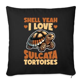 Sulcata Tortoise Tortoise Gift Tortoises - Sofa pillowcase 17,3'' x 17,3'' (45 x 45 cm) - black - Front