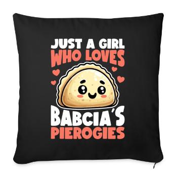 Pierogi Poland Polish Food Pierogies - Sofa pillowcase 17,3'' x 17,3'' (45 x 45 cm) - black - Front