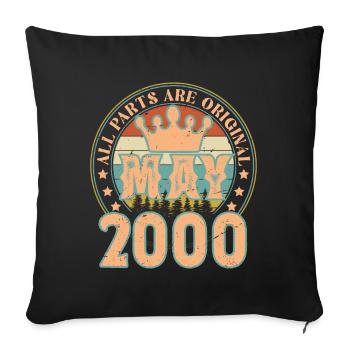 May 2000. May 2000 Birthday Gift. May 2000 - Sofa pillowcase 17,3'' x 17,3'' (45 x 45 cm) - black - Front
