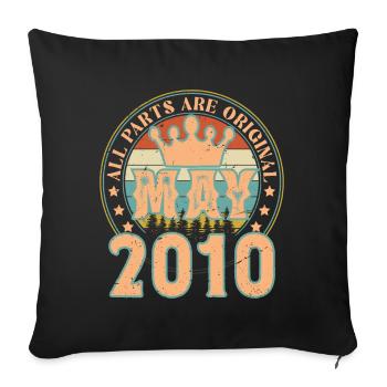 May 2010. May 2010 Birthday Gift. May 2010 - Sofa pillowcase 17,3'' x 17,3'' (45 x 45 cm) - black - Front