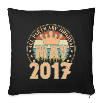 May 2017. May 2017 Birthday Gift. May 2017 - Sofa pillowcase 17,3'' x 17,3'' (45 x 45 cm) - black - Front